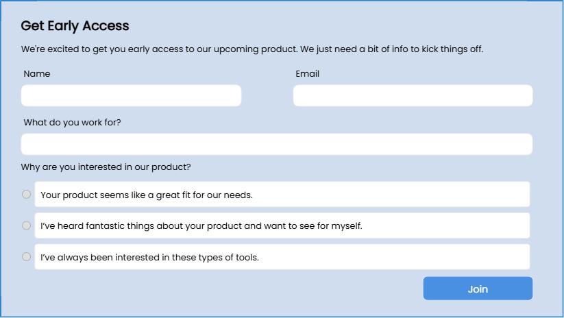 Early Access Form